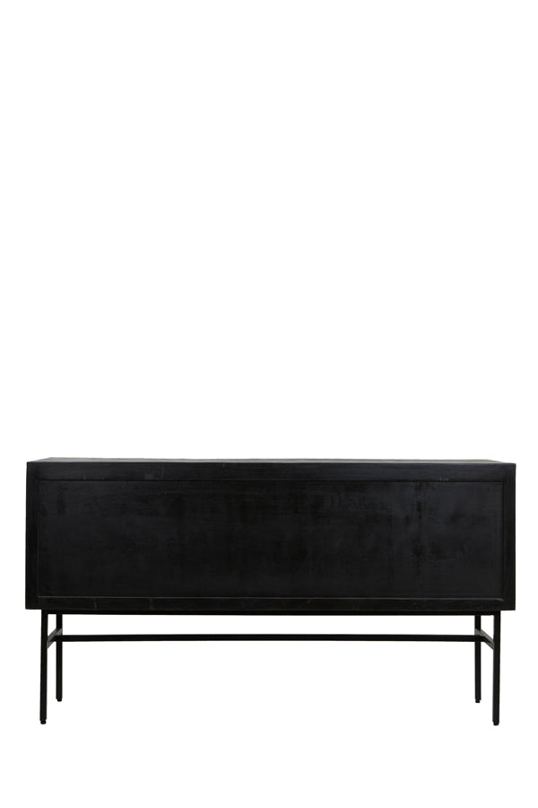 Sleek Black Abage Wood Cabinet 150x40x80 cm