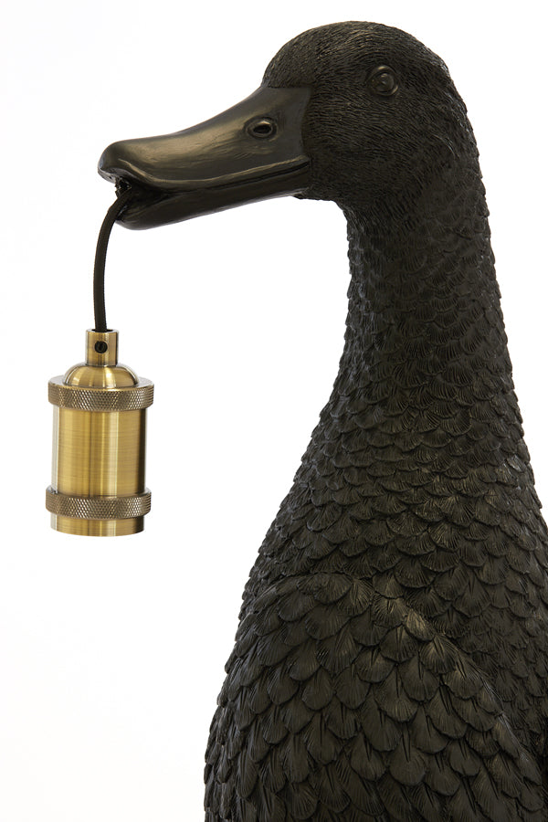 Elegant Black Duck Table Lamp 32x31x65 cm