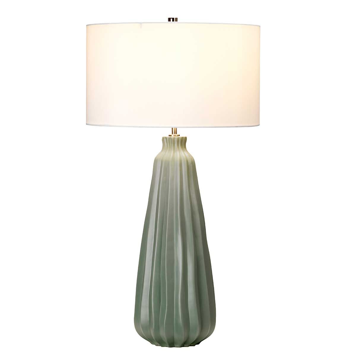 Botanical Elegance Ceramic Table Lamp in Sage Green