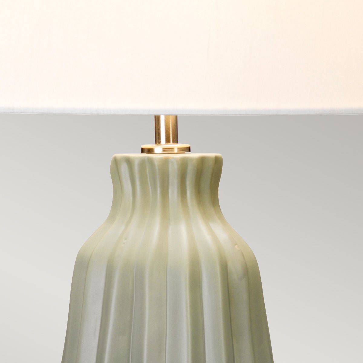 Botanical Elegance Ceramic Table Lamp in Sage Green
