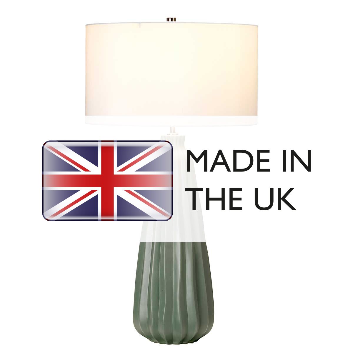 Botanical Elegance Ceramic Table Lamp in Sage Green