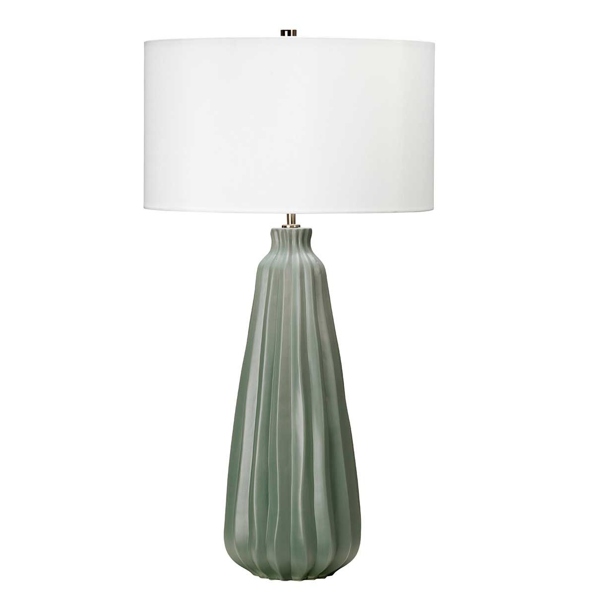 Botanical Elegance Ceramic Table Lamp in Sage Green