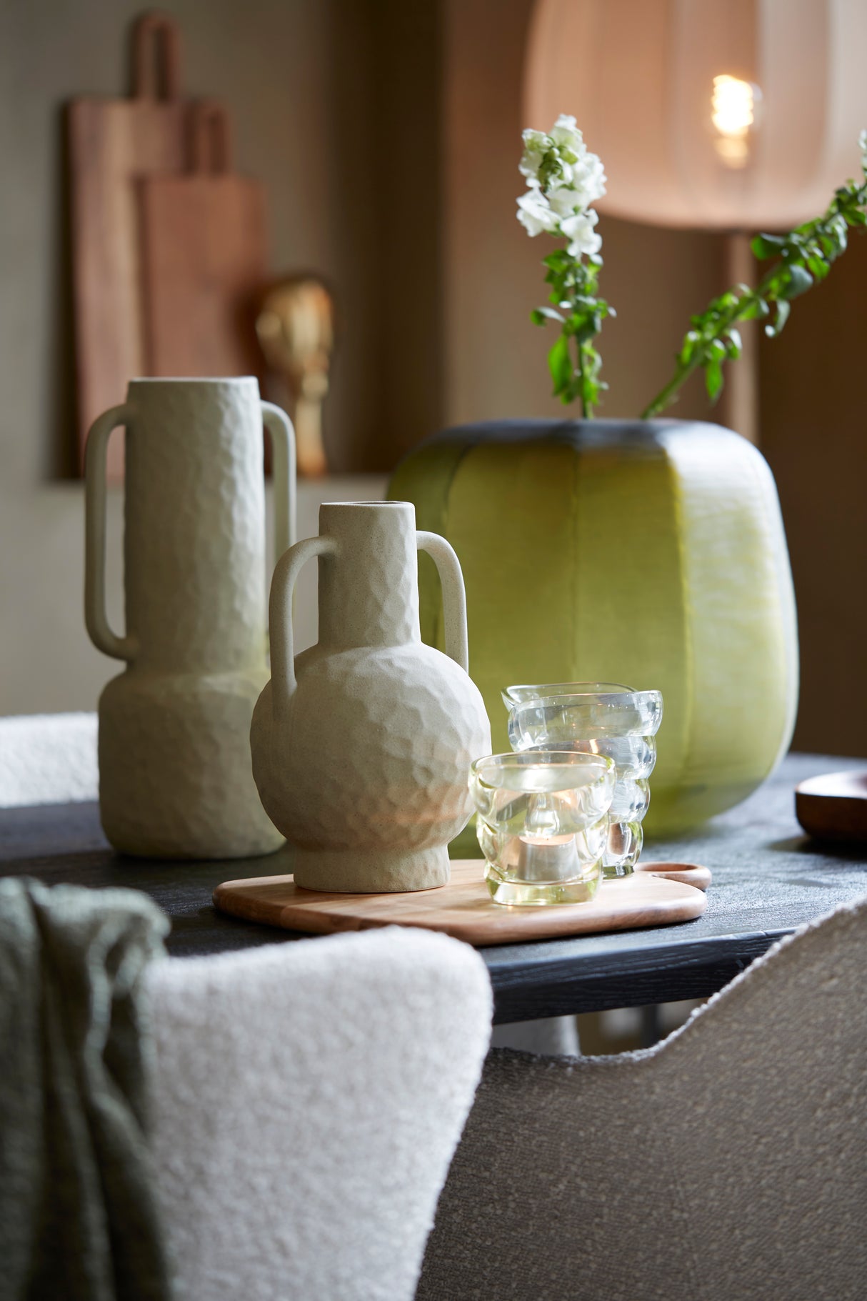 Matte Olive Green Deco Vase by Ziro Ceramics – 18x14.5x34.5 cm