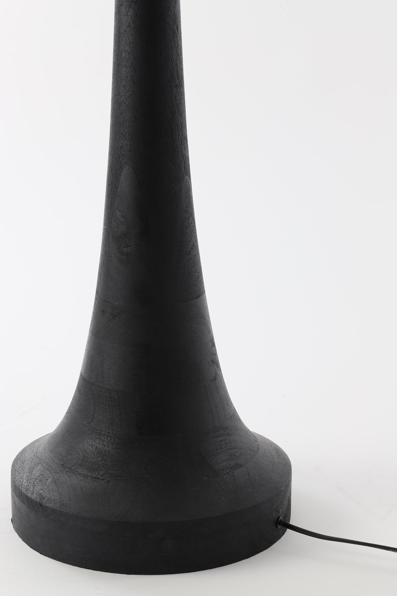 Elegant Black Matte Wooden Floor Lamp 25x135 cm
