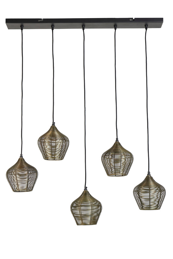 Elegant Five-Light Pendant in Antique Bronze Finish