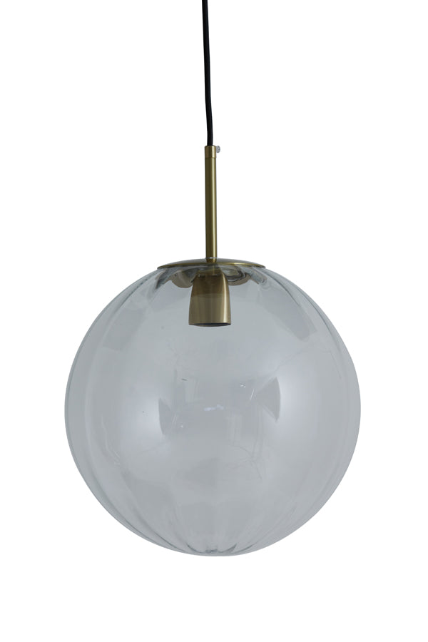 Elegant Ø40 cm Clear Glass Pendant Lamp with Gold Accents