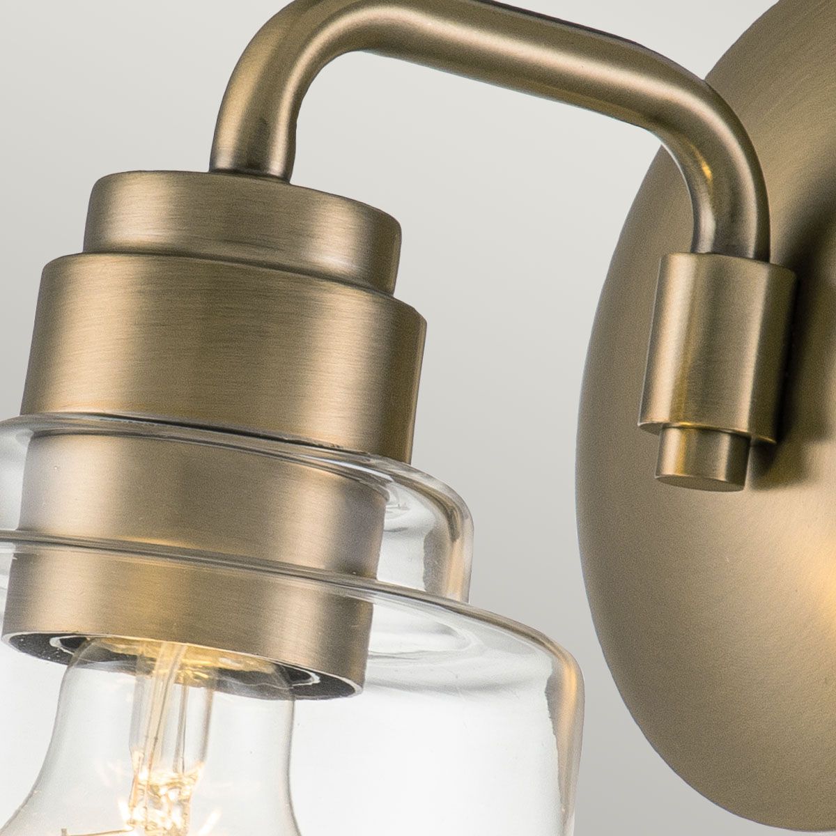Aivian Industrial Weathered Brass Wall Sconce with Tapered Glass Shade