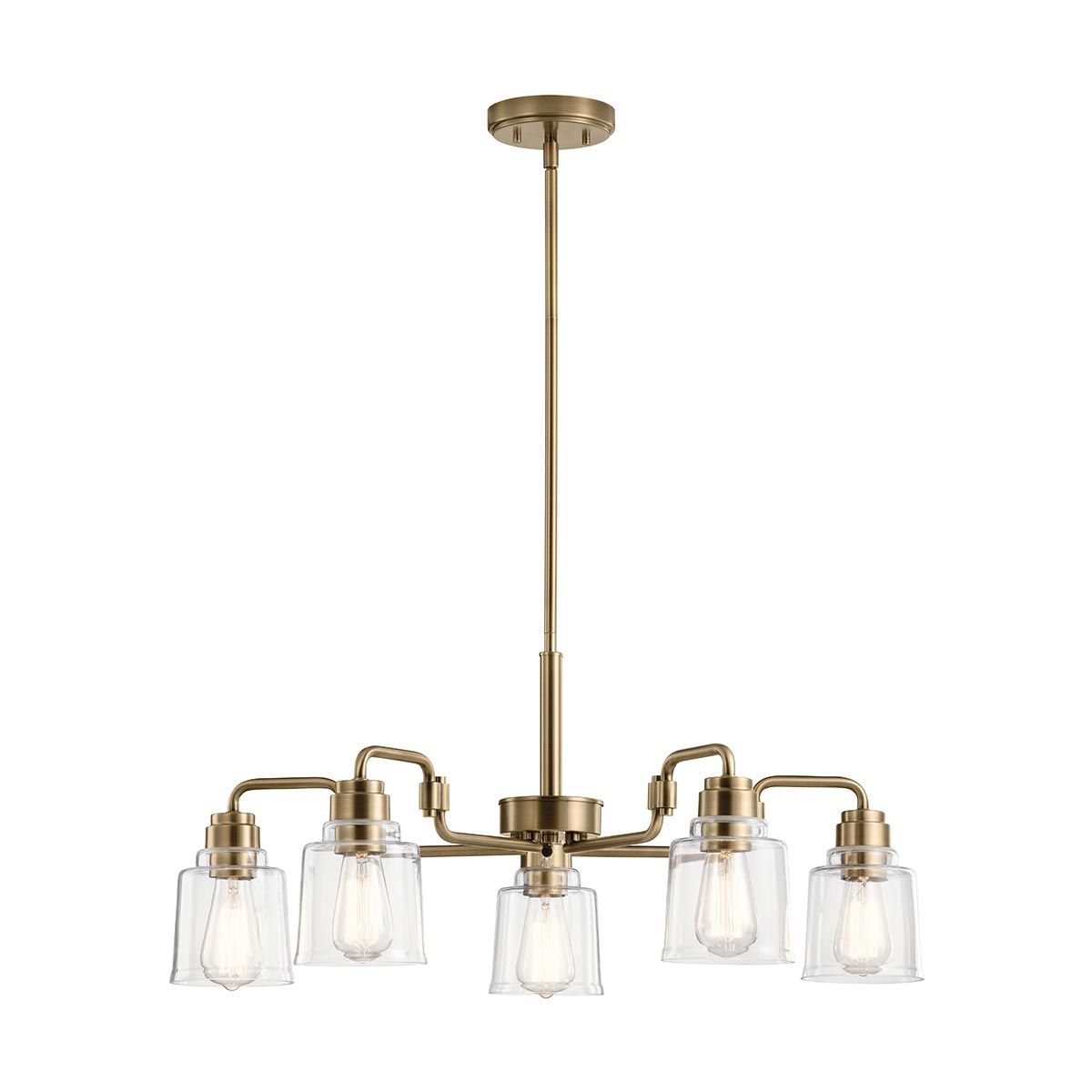Aivian Industrial-Style Weathered Brass Chandelier