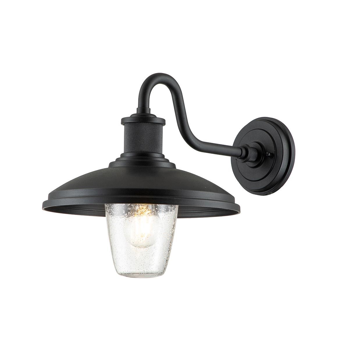 Elegant Allenbury Exterior Wall Lantern in Textured Black Finish