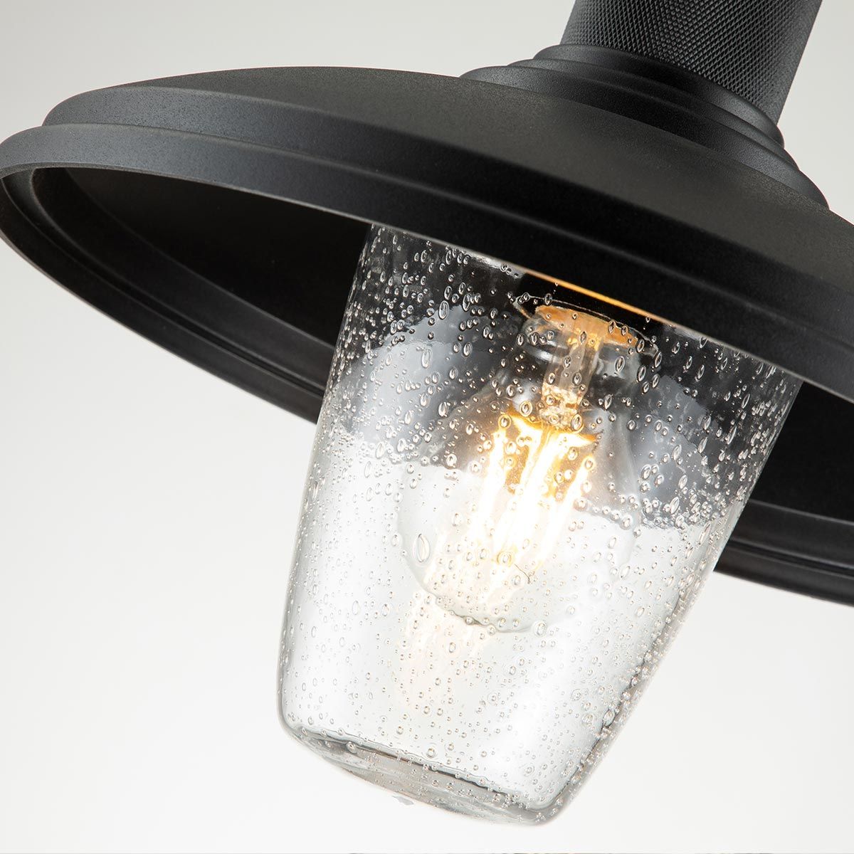 Elegant Allenbury Exterior Wall Lantern in Textured Black Finish