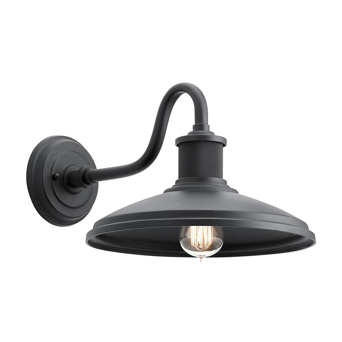 Elegant Allenbury Exterior Wall Lantern in Textured Black Finish