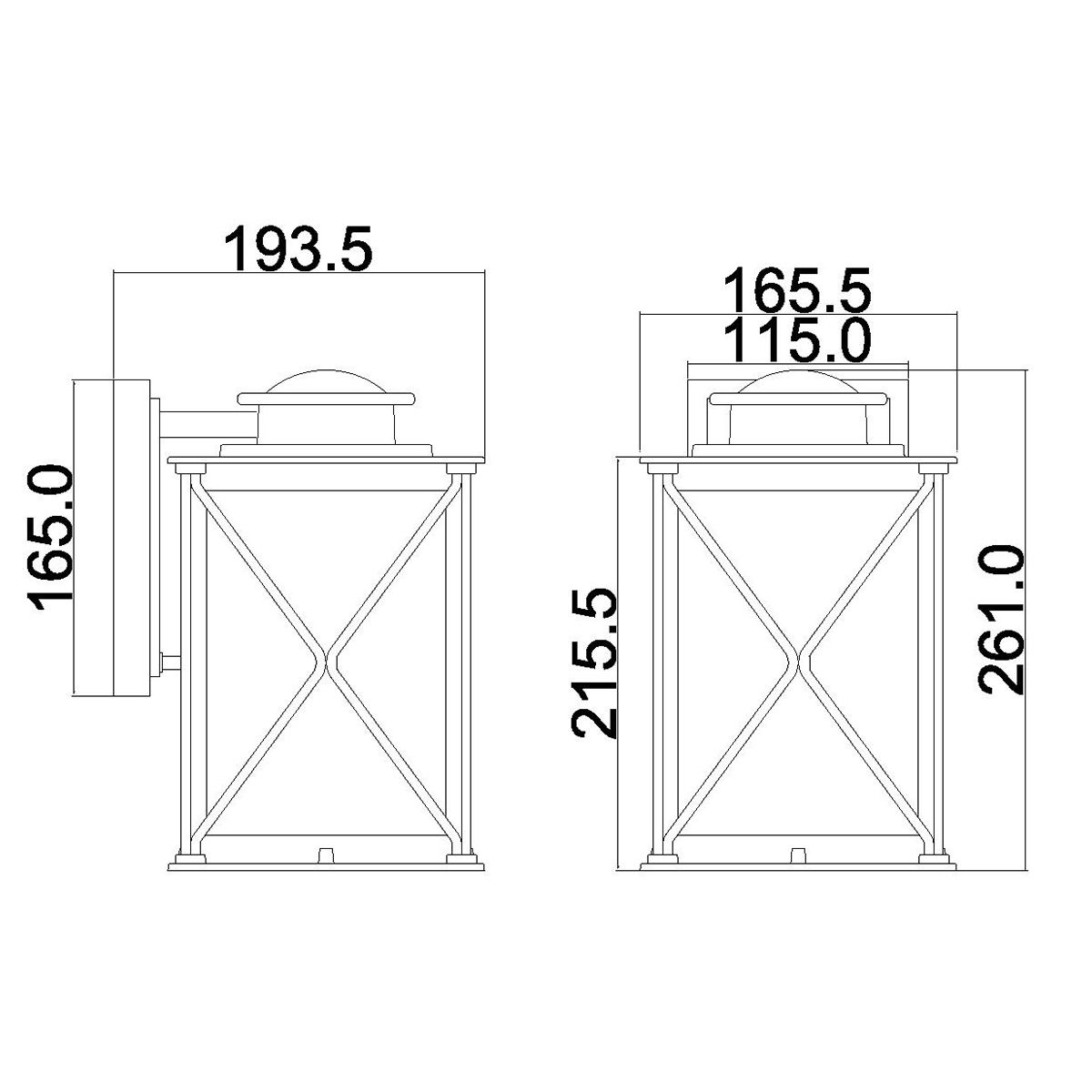 Vintage Argyle Weathered Zinc Outdoor Lantern Wall Light
