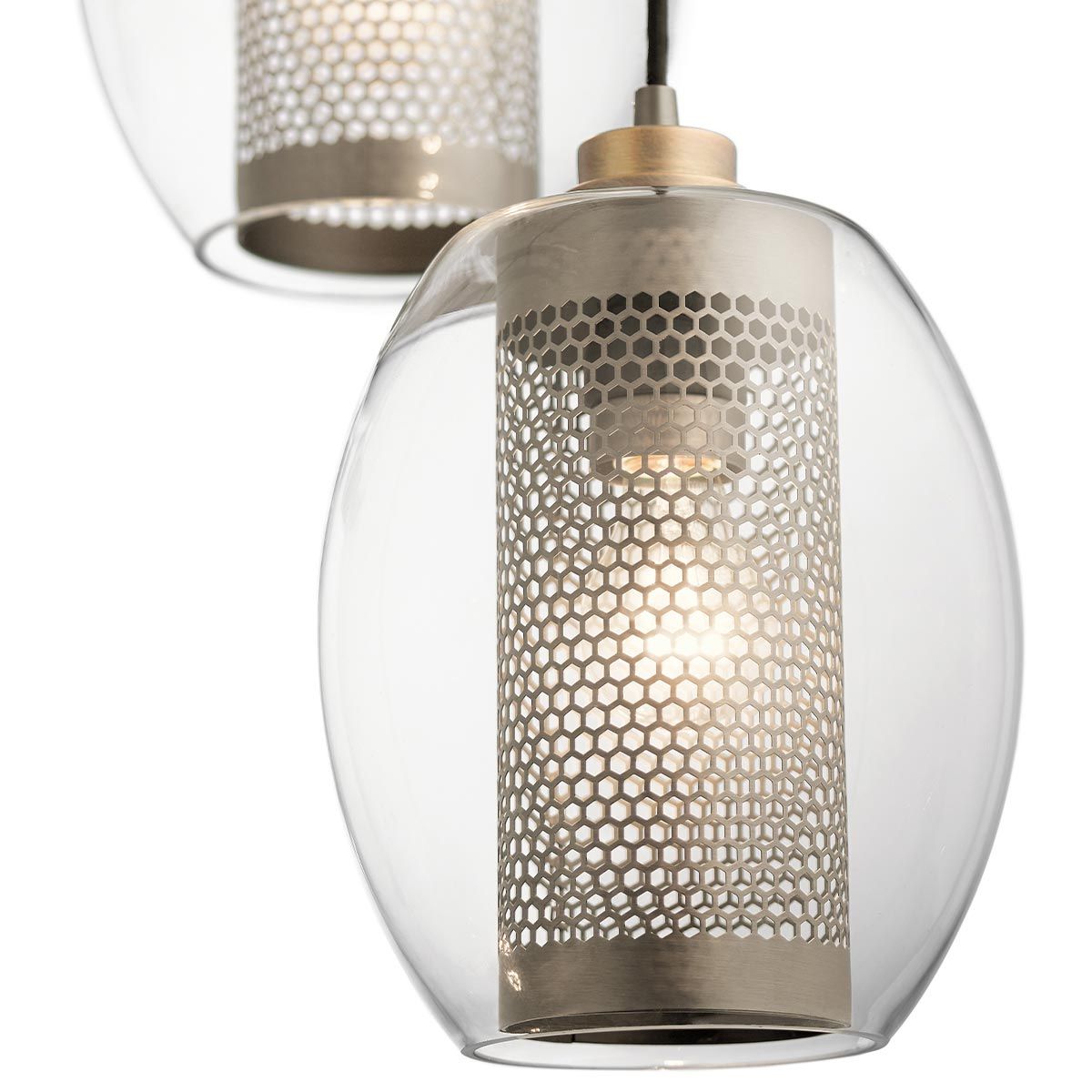 Vintage Industrial Asher Pendant Light in Antique Pewter