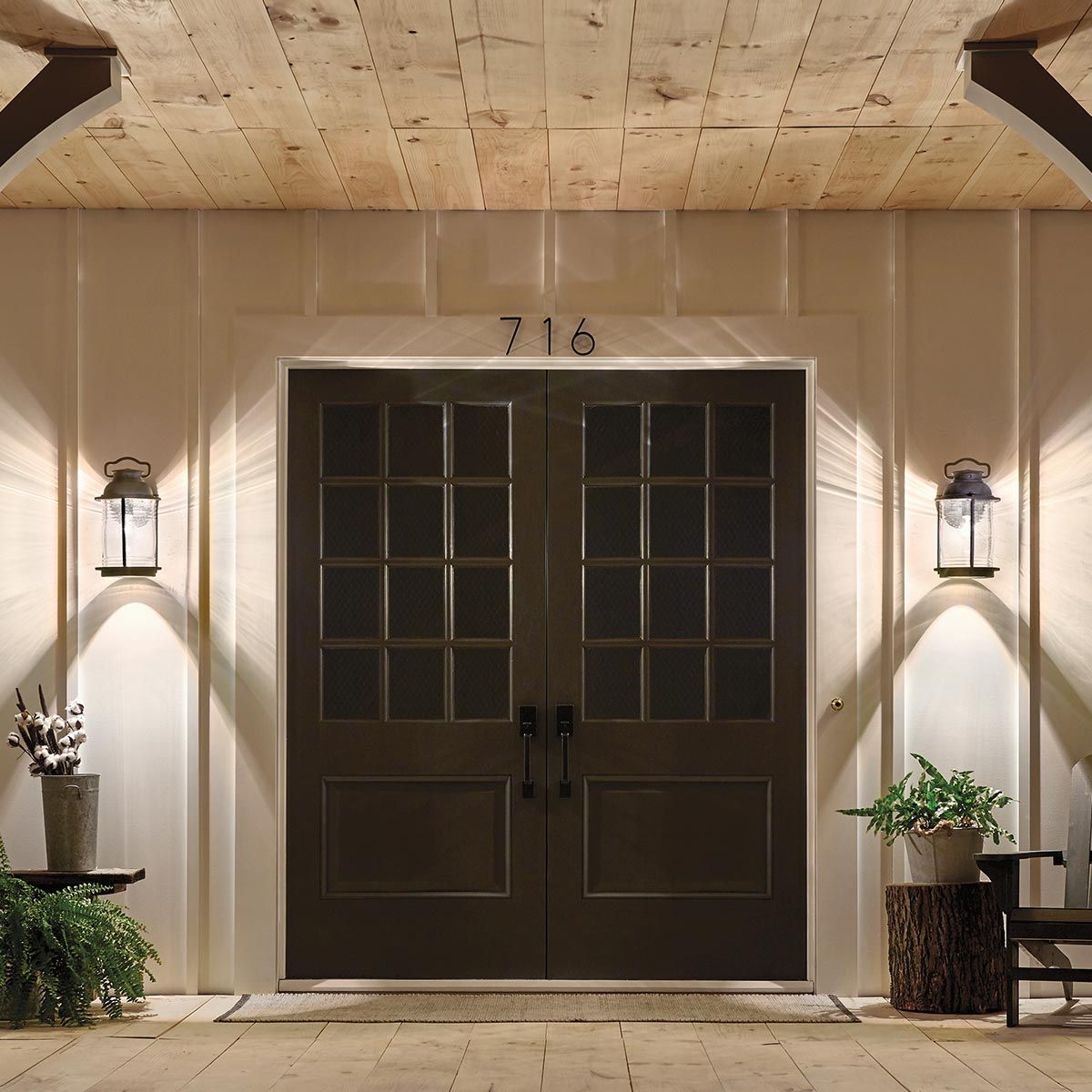 Ashland Bay Large Outdoor Wall Lantern in Burnished Bronze