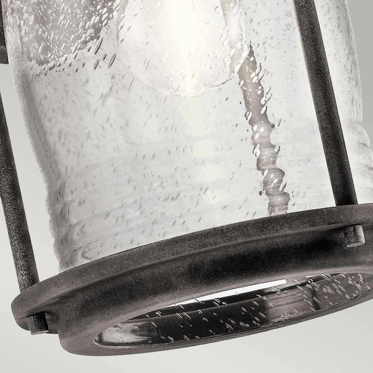 Ashland Bay Vintage-Style Wall Lantern with Seeded Glass