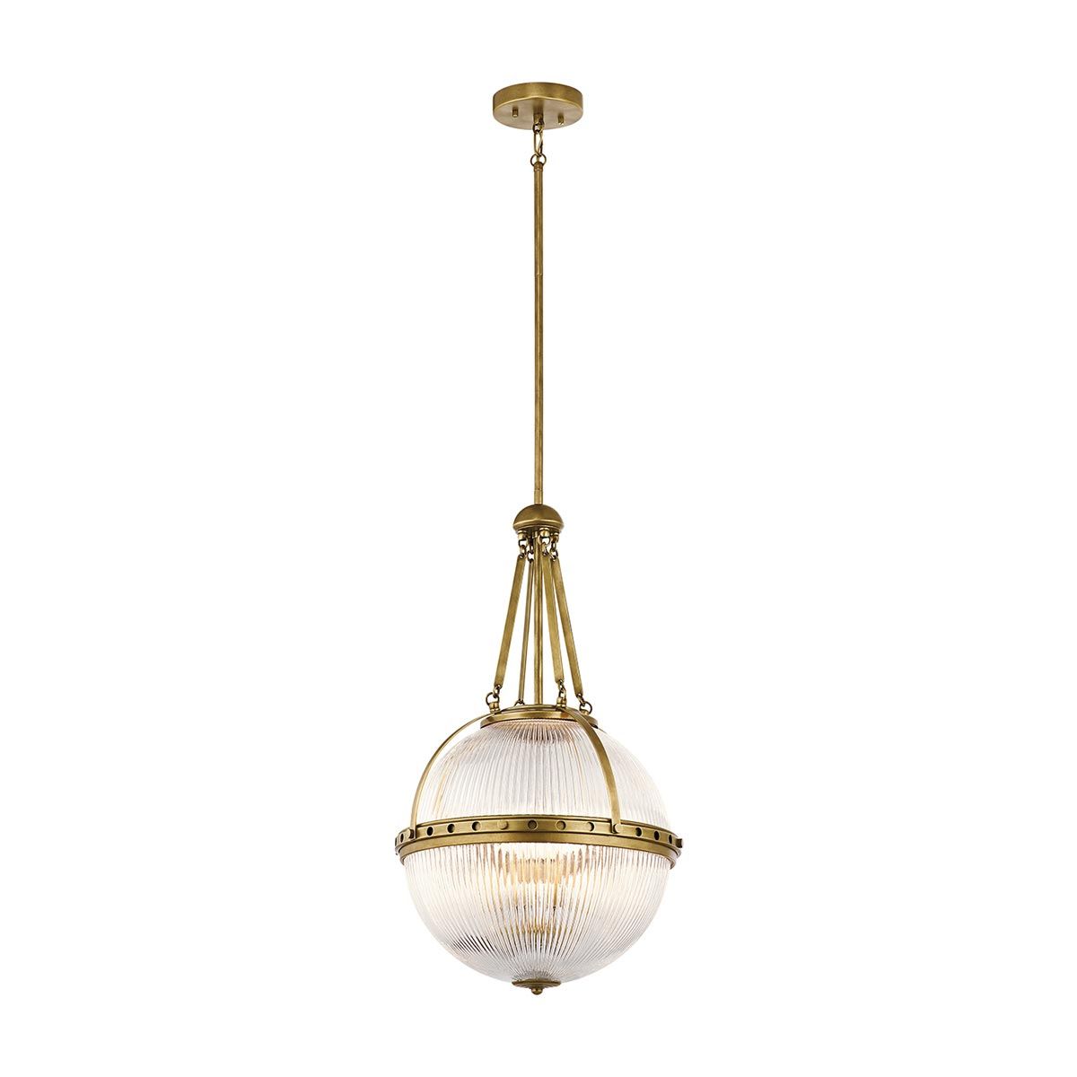 Orbital Elegance: Natural Brass Pendant Light