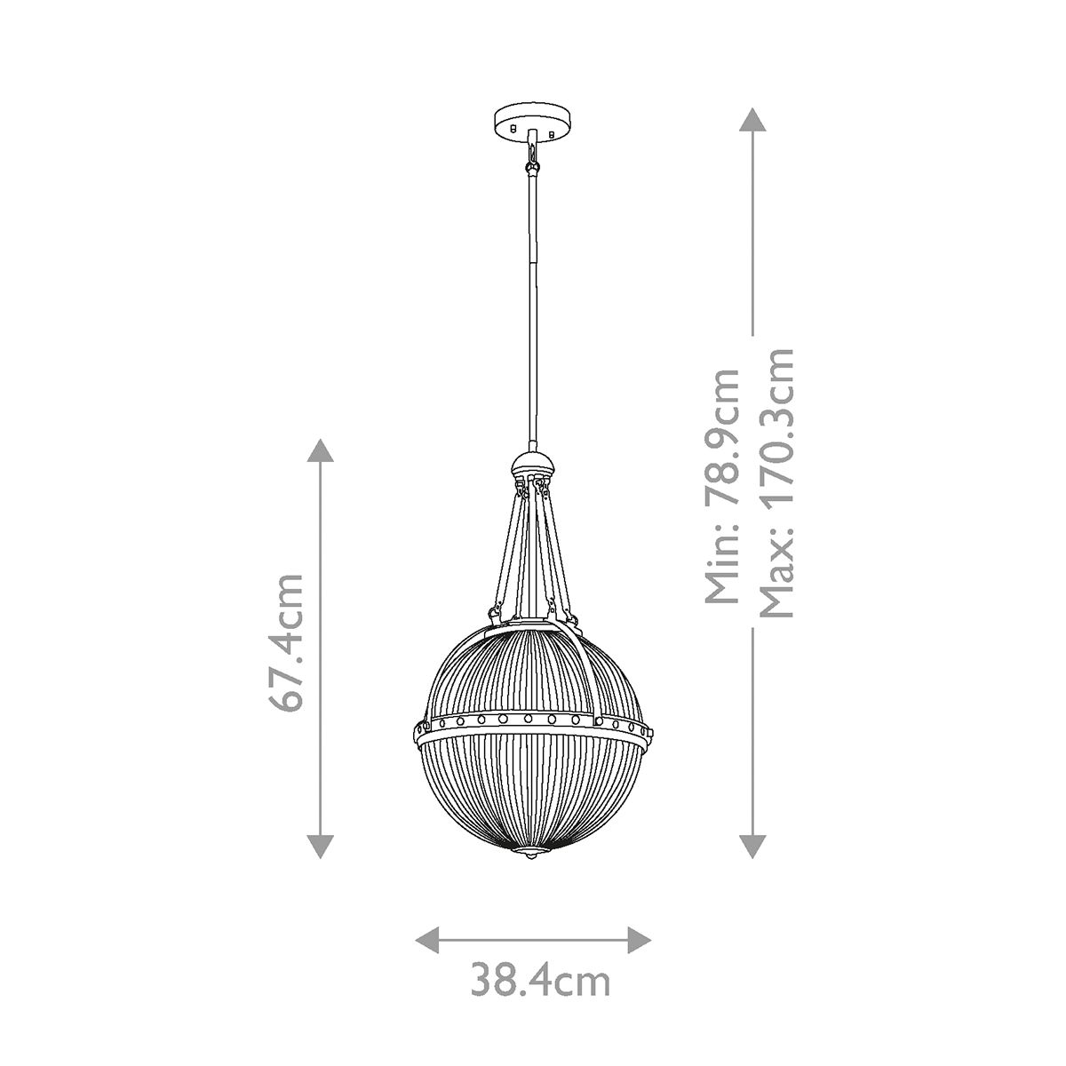 Aster Trio Orb Pendant in Polished Nickel