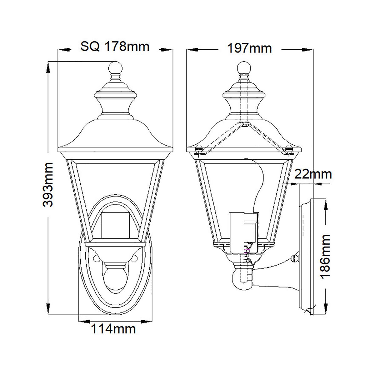 Bay Shore Elegant Brass Outdoor Wall Lantern Light