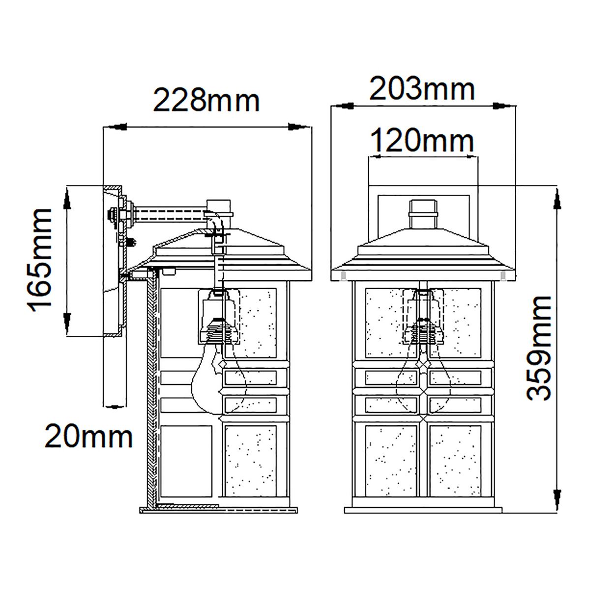 Beacon Square Outdoor Wall Light Lantern
