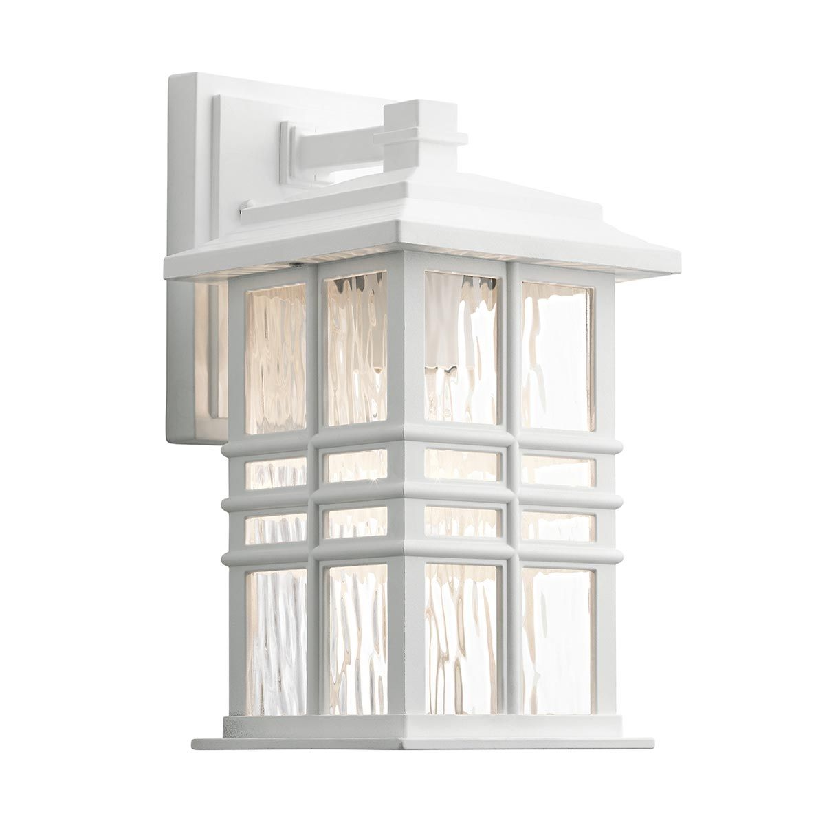 Beacon Square Modern Outdoor Wall Lantern in White Finish