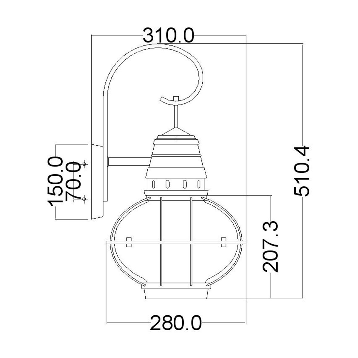 Bridgepoint Nautical Exterior Brass Wall Lantern