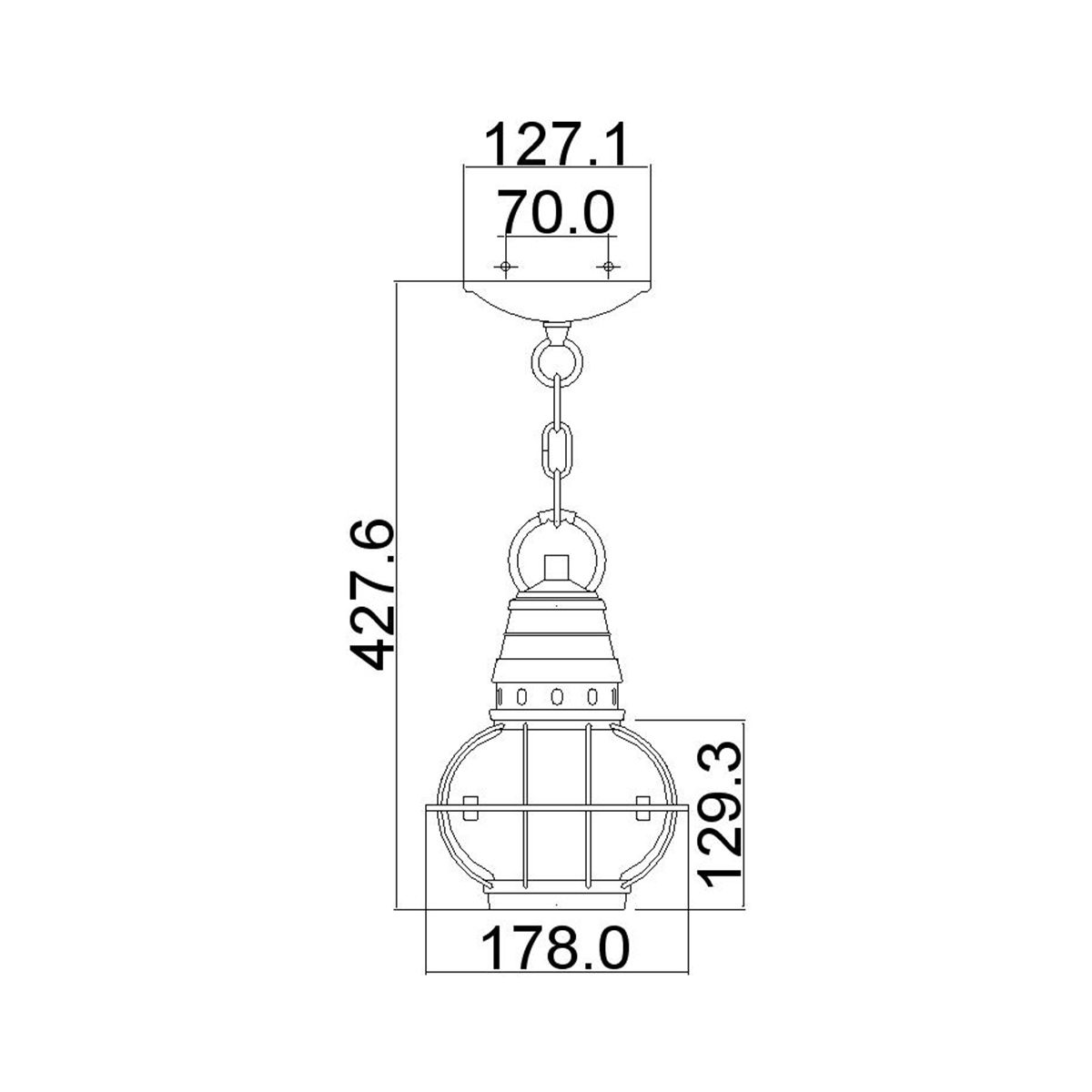 Bridge Point Nautical Lantern - Weathered Zinc Finish