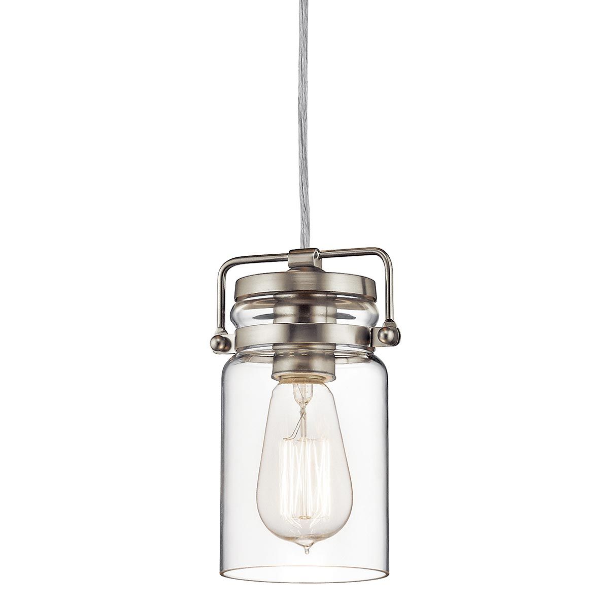 Brinley Brushed Nickel 3-Light Vintage Mini Pendant