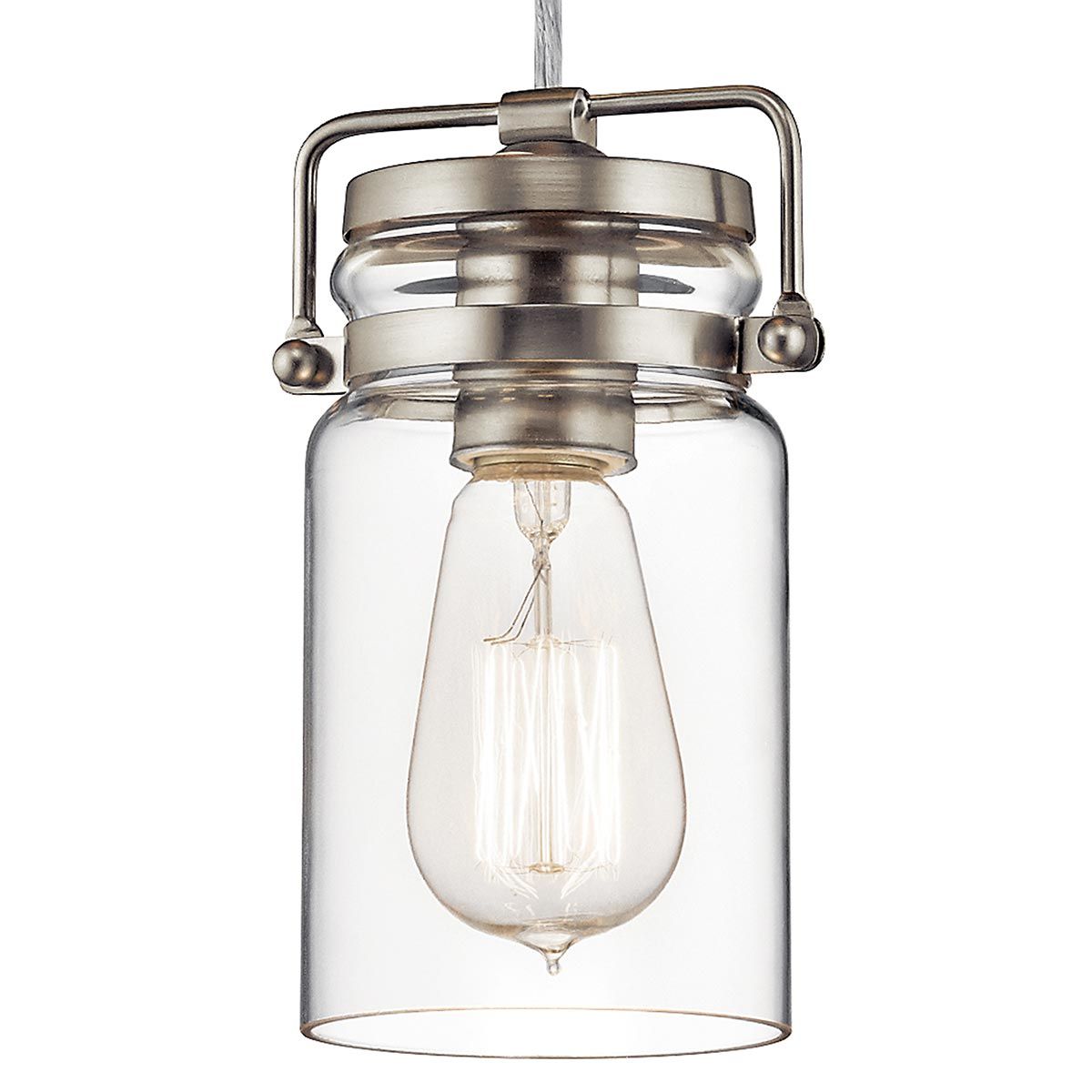 Brinley Brushed Nickel 3-Light Vintage Mini Pendant