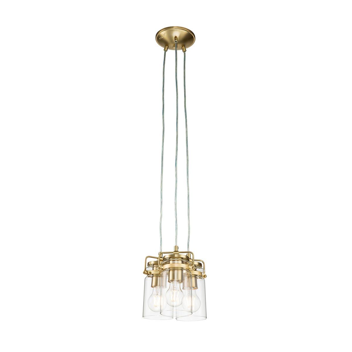 Brinley Vintage Canning Jar Pendant Light in Brushed Brass