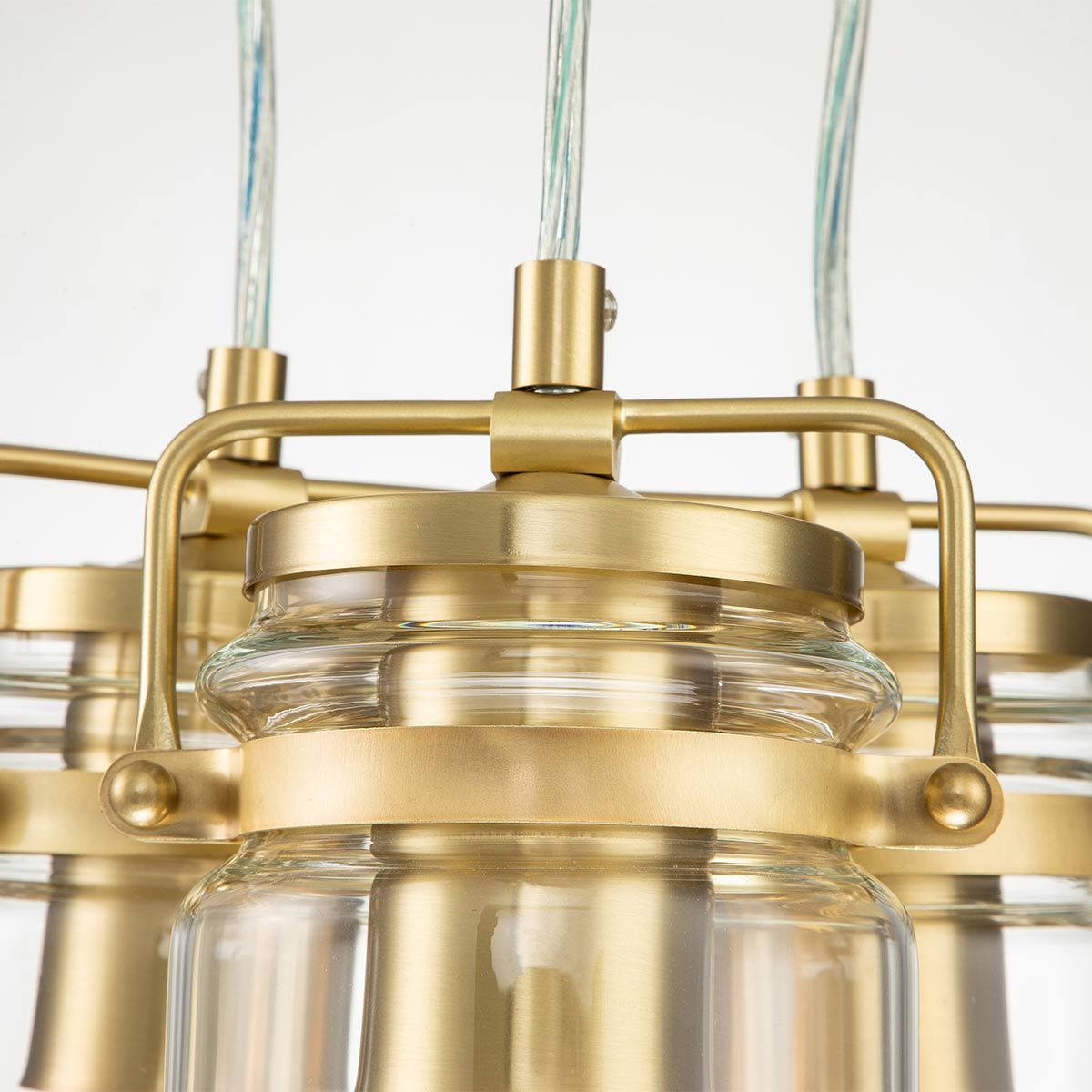 Brinley Vintage Canning Jar Pendant Light in Brushed Brass