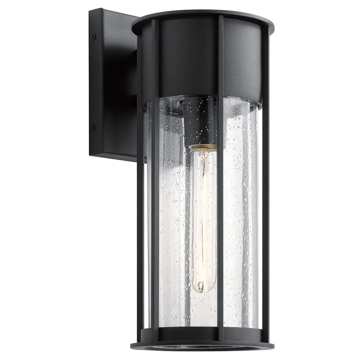 Camillo 1lt Medium Wall Lantern Textured Black