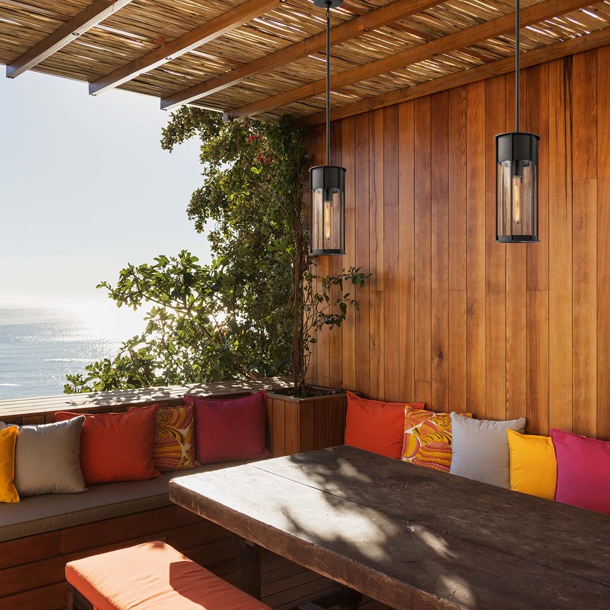 Camillo 1lt Outdoor Pendant Textured Black