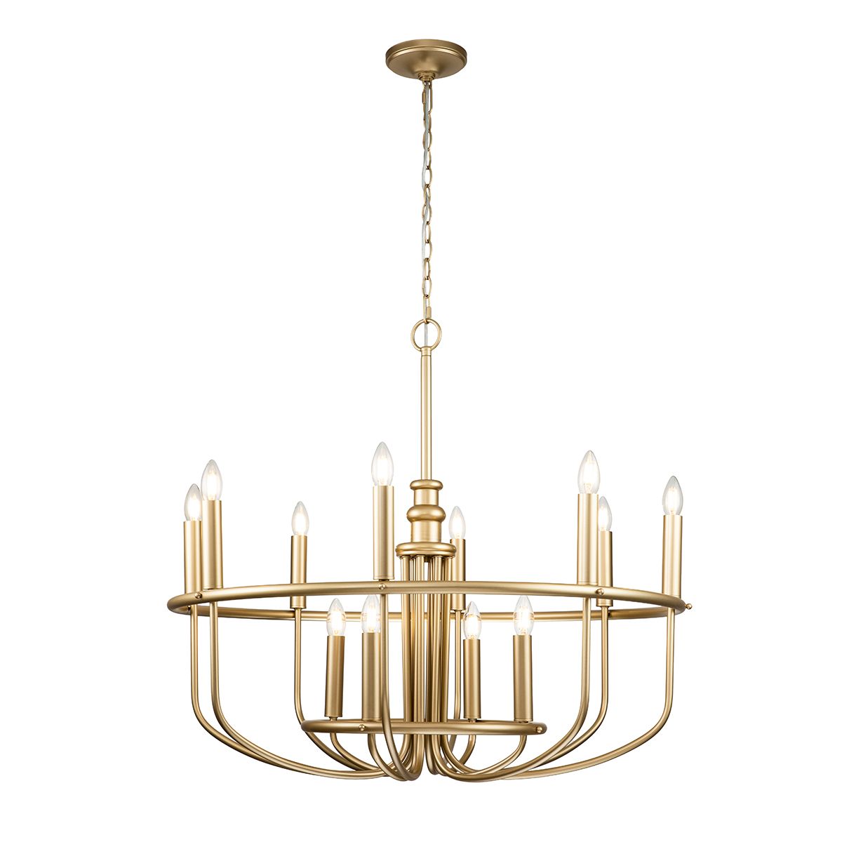 Capitol Hill 12lt Chandelier Painted Natural Brass
