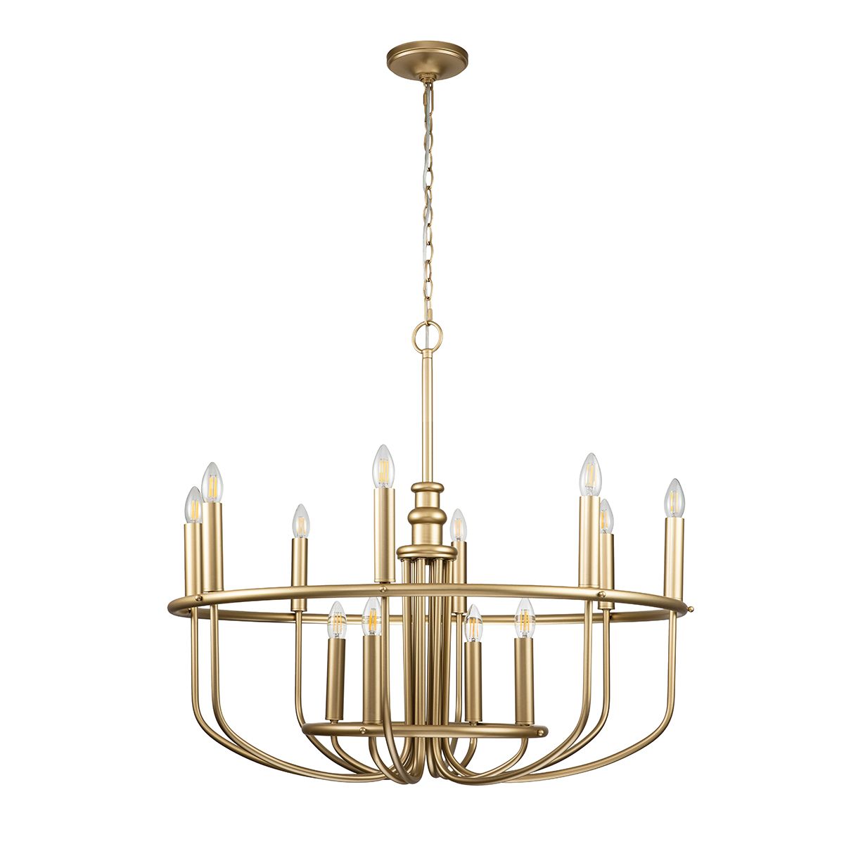 Capitol Hill 12lt Chandelier Painted Natural Brass