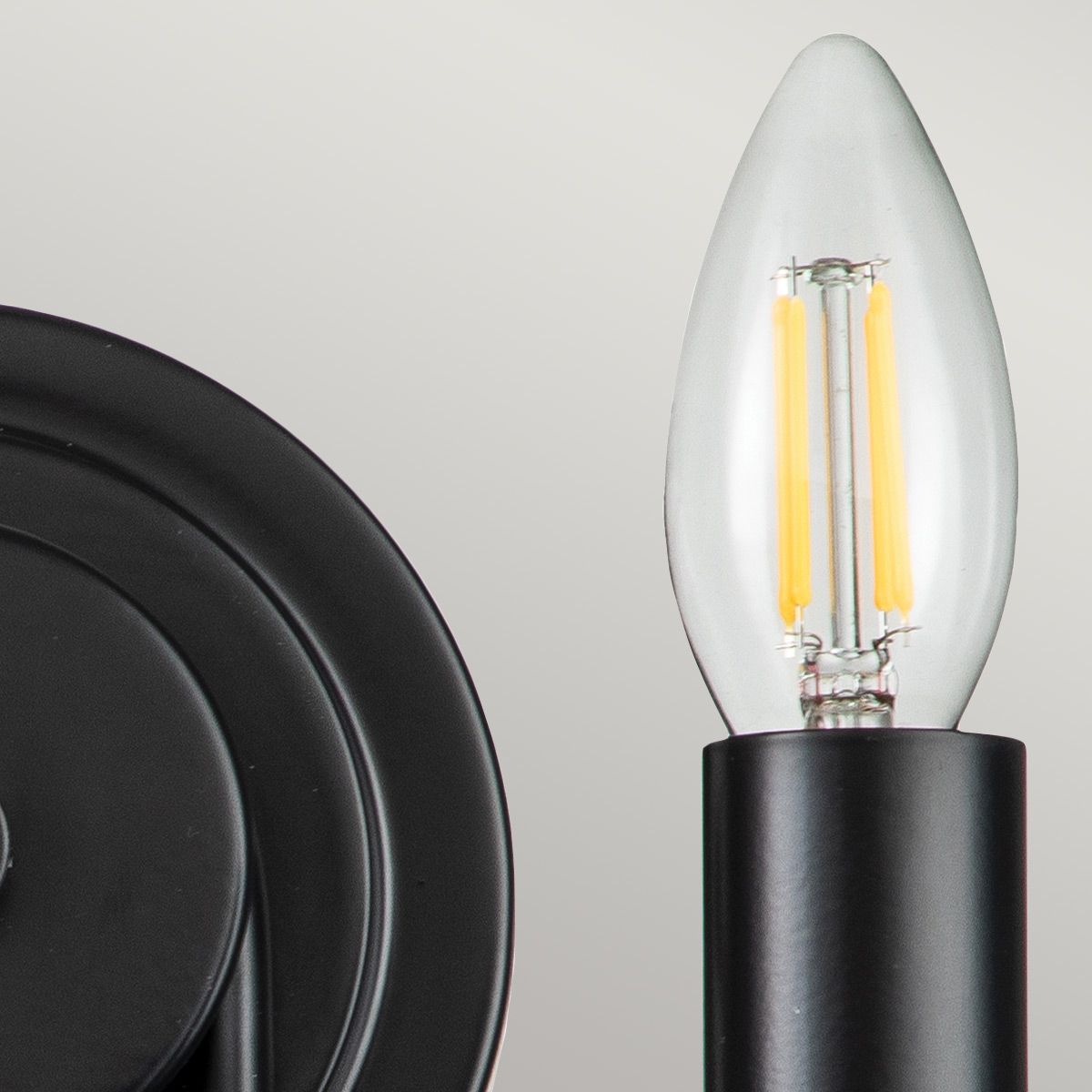 Capitol Hill 2lt Wall light Black