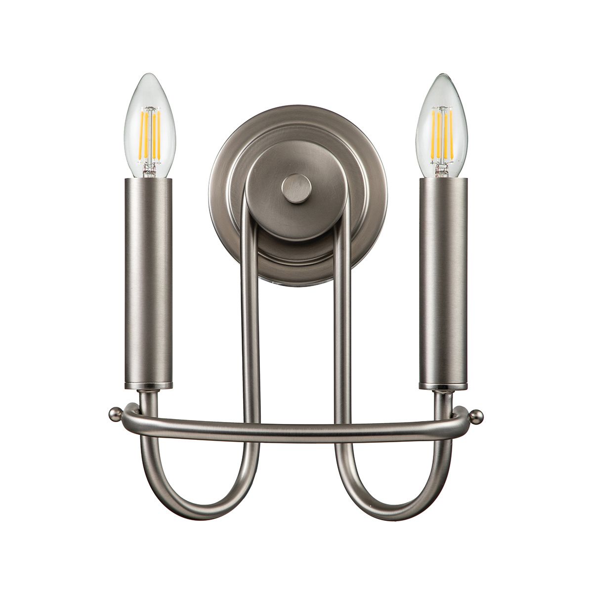 Capitol Hill 2lt Wall light Brushed Nickel