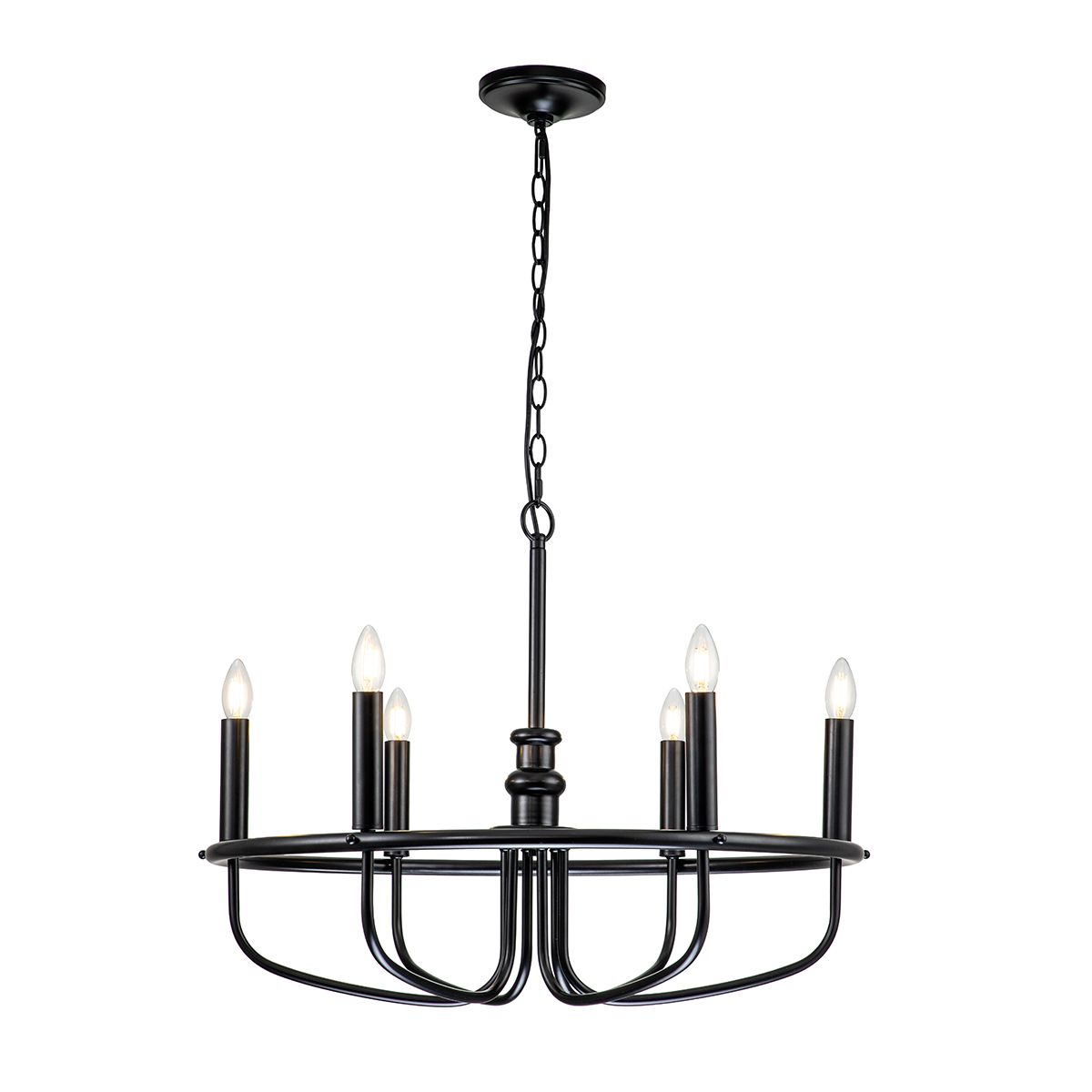 Capitol Hill 6lt Chandelier Black