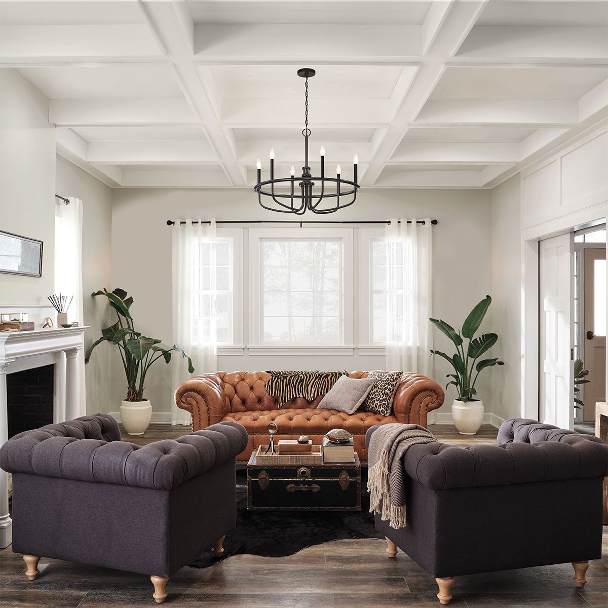 Capitol Hill 6lt Chandelier Black