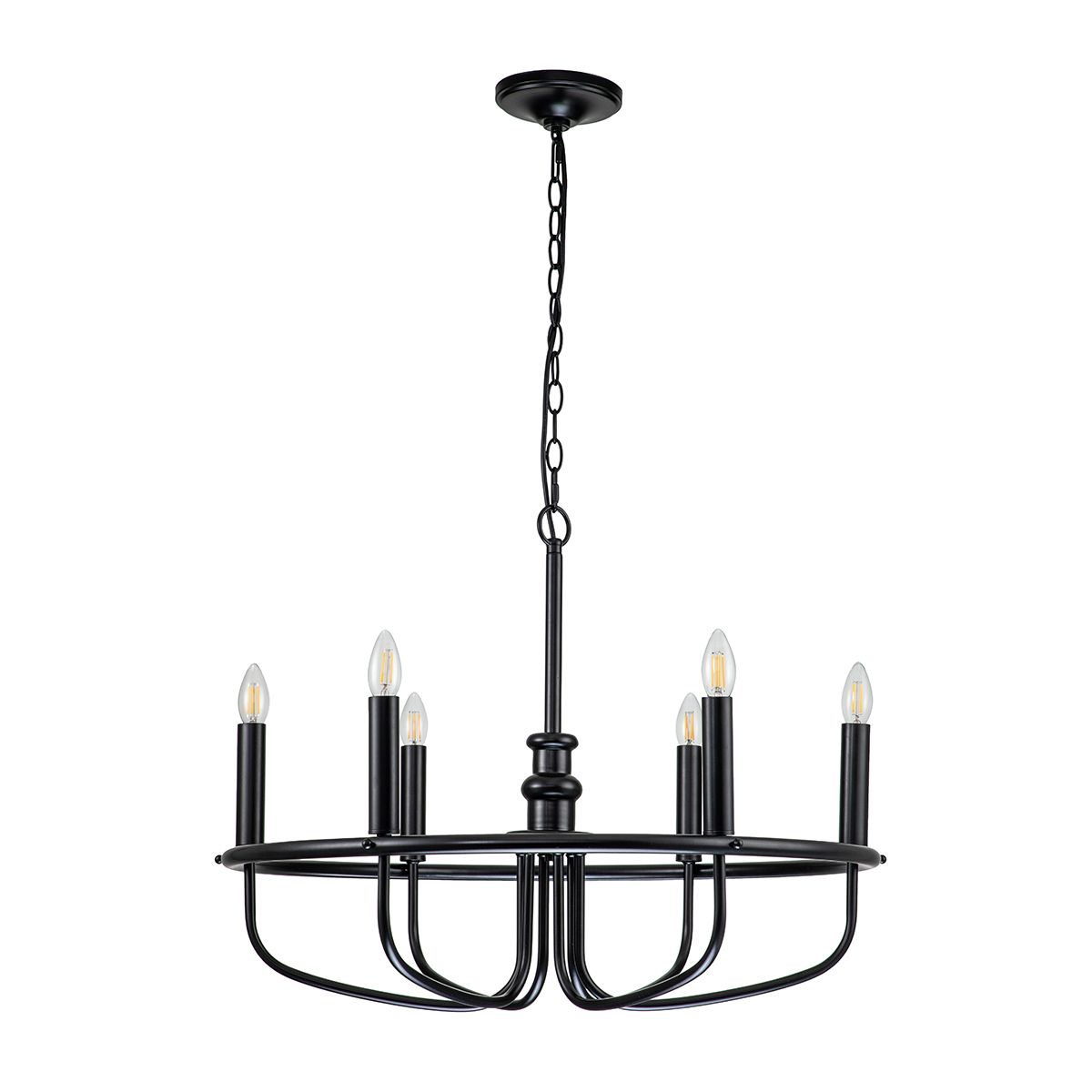 Capitol Hill 6lt Chandelier Black