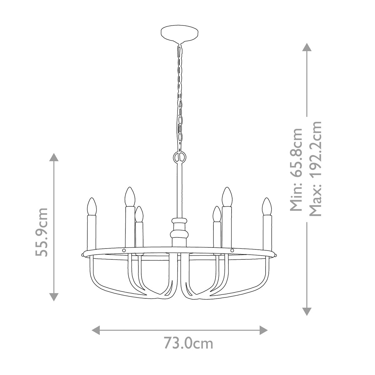 Capitol Hill 6lt Chandelier Black