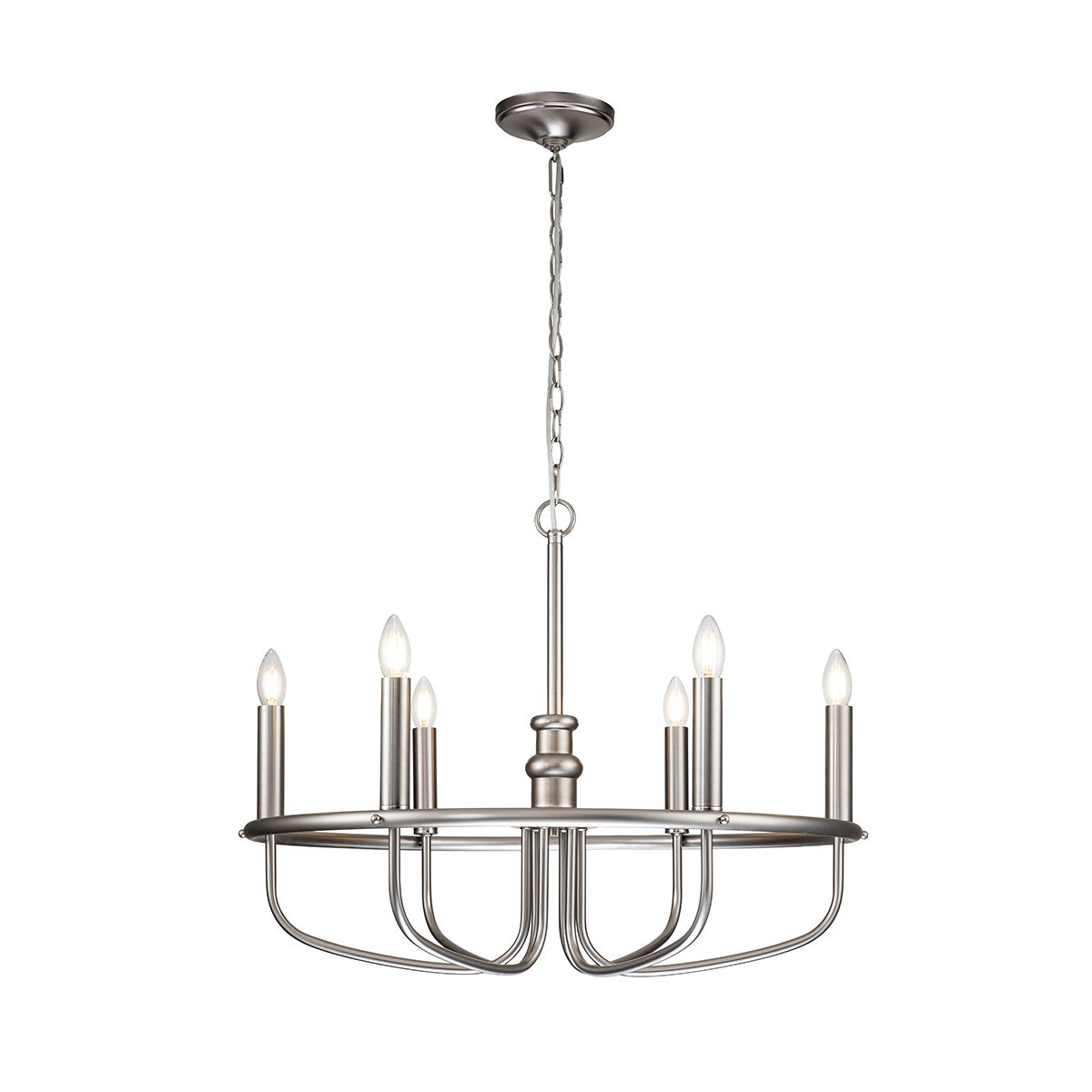 Capitol Hill 6lt Chandelier Brushed Nickel