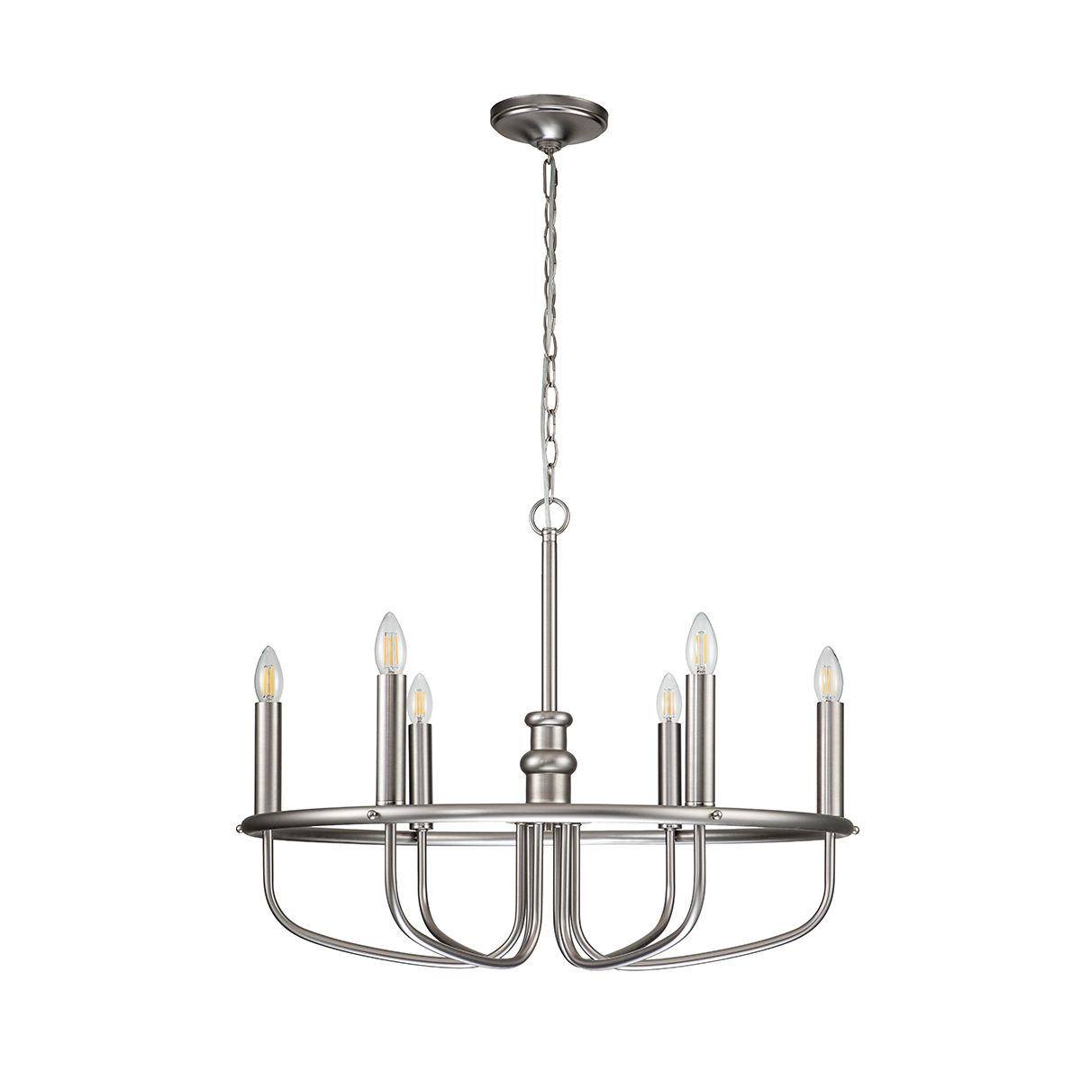 Capitol Hill 6lt Chandelier Brushed Nickel