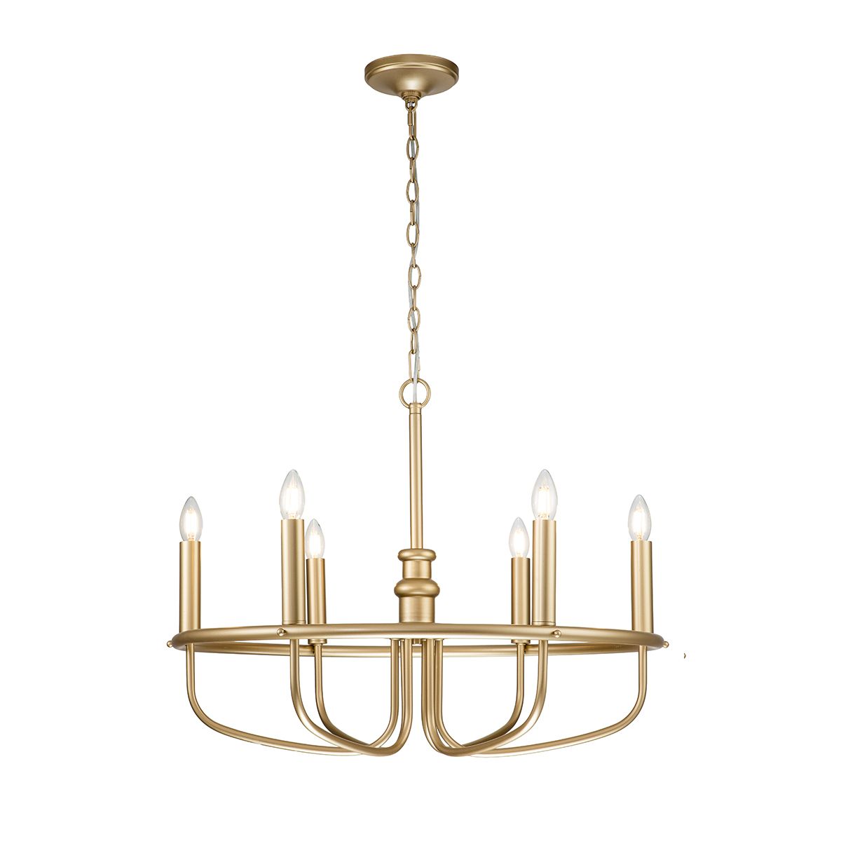 Capitol Hill 6lt Chandelier Painted Natural Brass