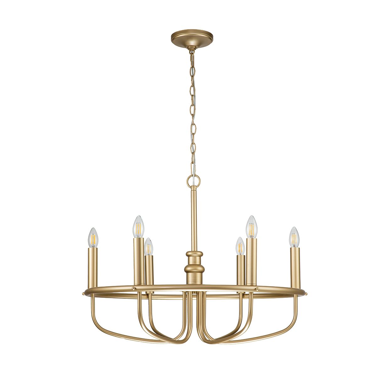 Capitol Hill 6lt Chandelier Painted Natural Brass