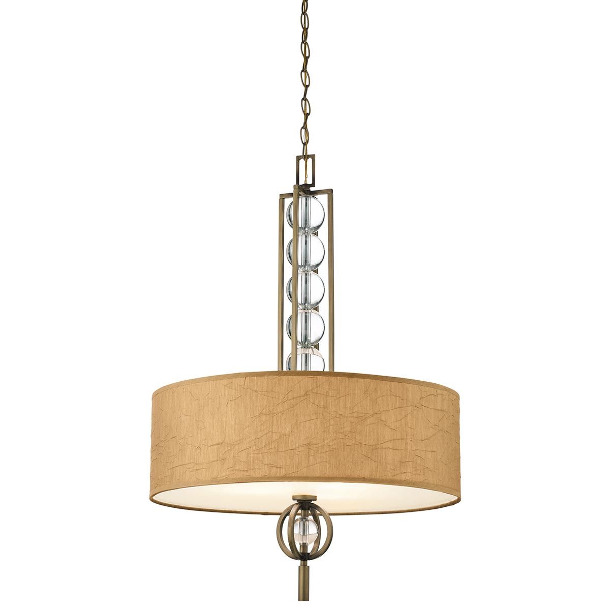 Celestial Harmony: Oriental Drum Shade Pendant Light in Cambridge Bronze