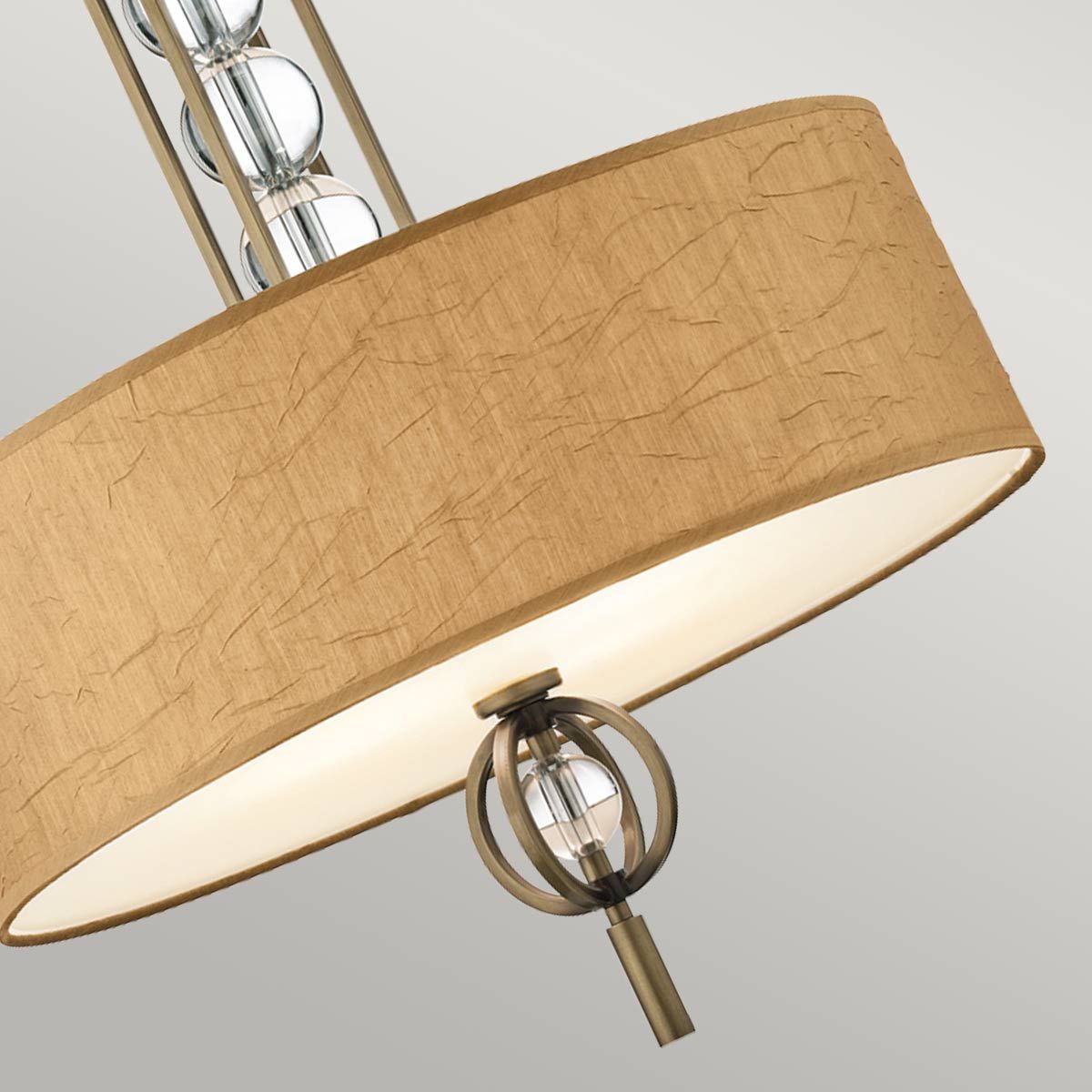 Celestial Harmony: Oriental Drum Shade Pendant Light in Cambridge Bronze