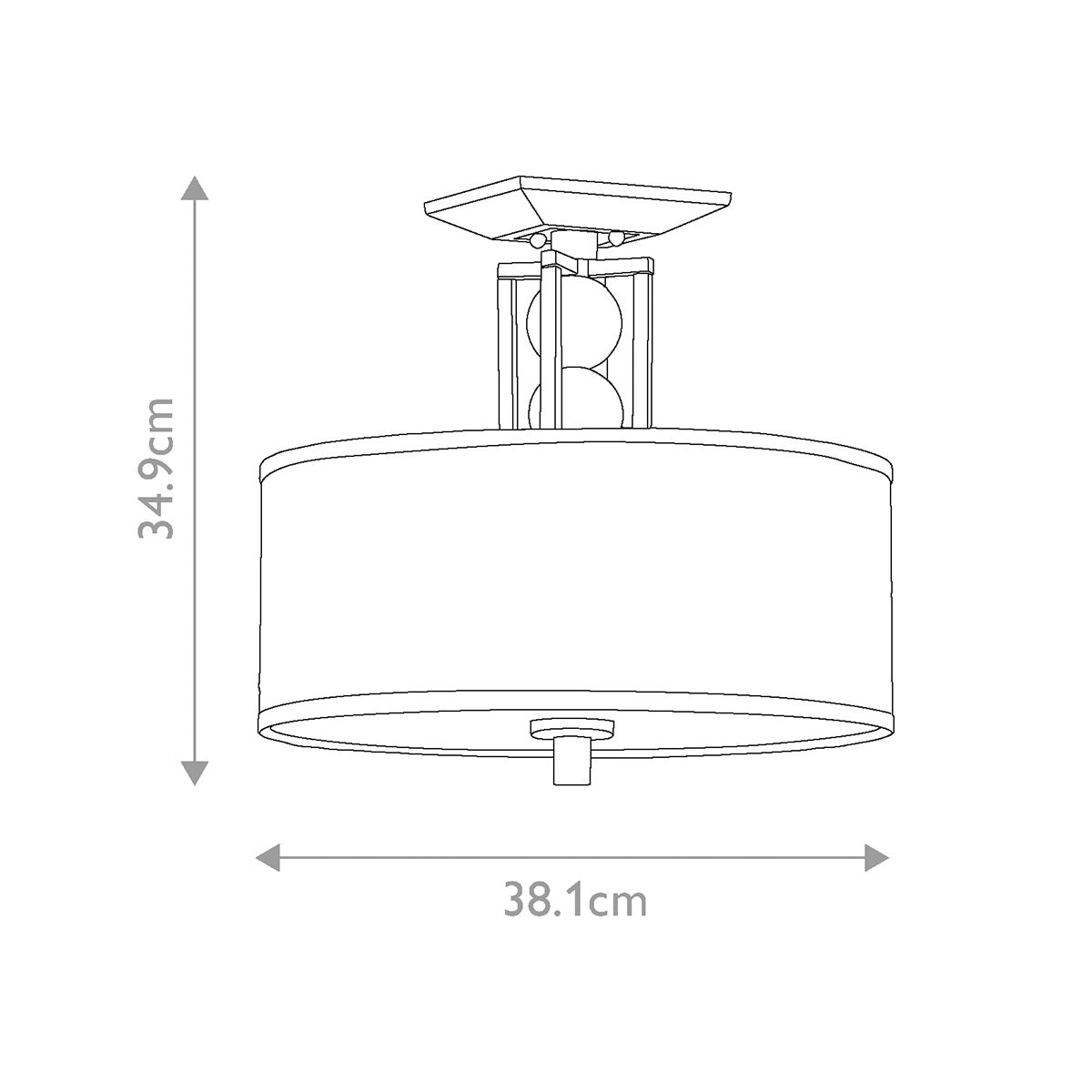 Celestial Bronze Elegance Semi-Flush Ceiling Light with Crystal Accents