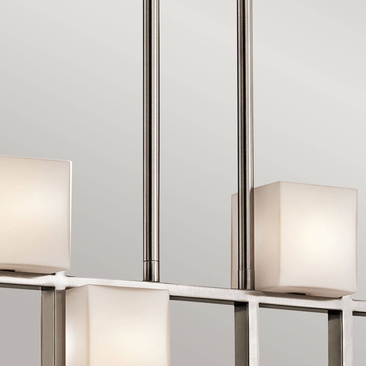 Contemporary Nickel Art Deco 7-Light Linear Chandelier