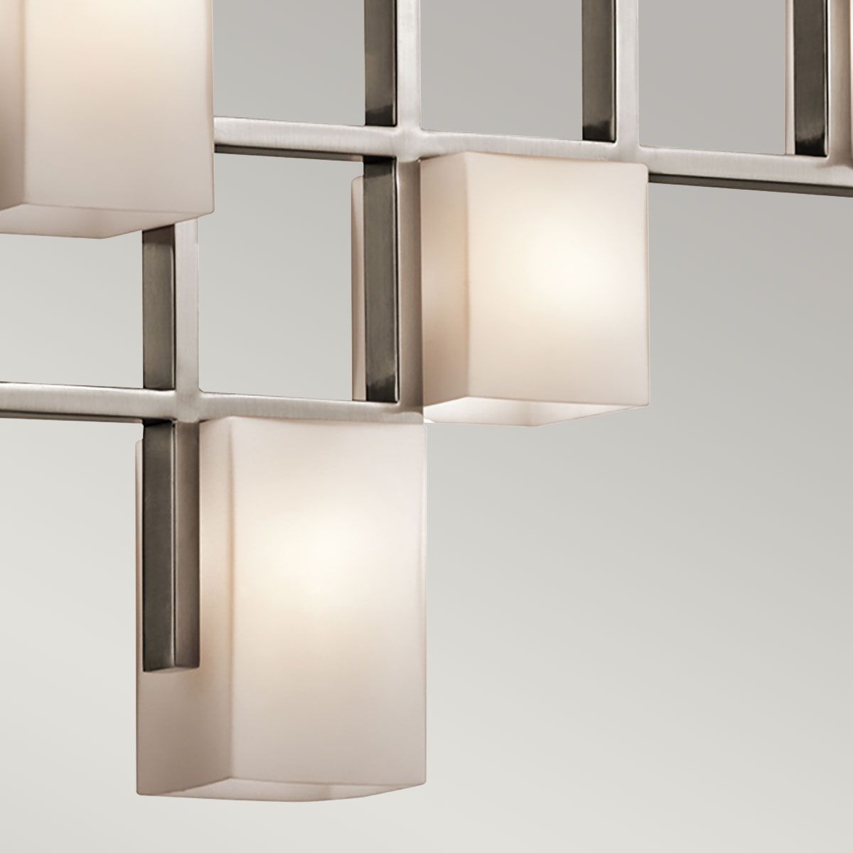 Contemporary Nickel Art Deco 7-Light Linear Chandelier