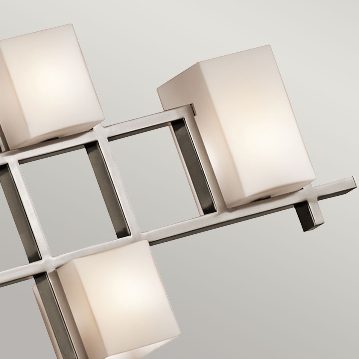 Contemporary Nickel Art Deco 7-Light Linear Chandelier